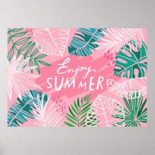 Poster Trendy Vintage no verão trópico. Amarrar o sumá