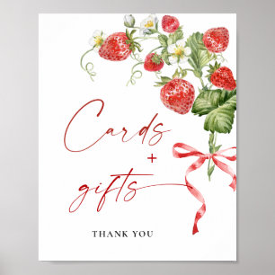 Poster Trendy Watercolor Cartões e Presentes de Morango