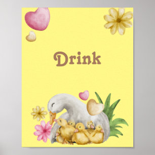 Poster Trendy Yellow Duck Gênero Chá de fraldas neutro