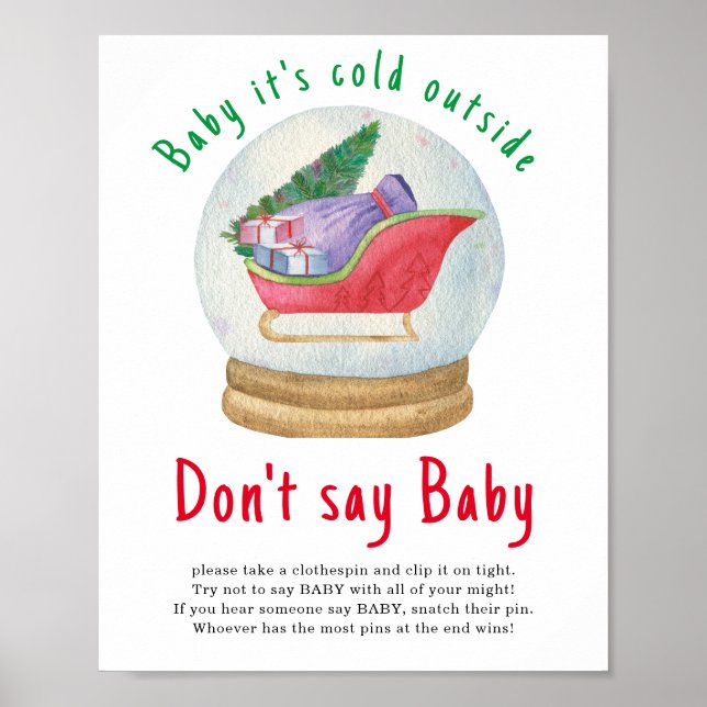 Poster Trenó de Papai Noel - Não diga bebê (Frente)