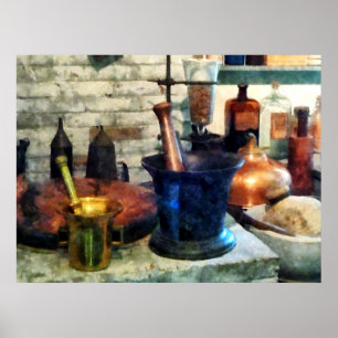 Pôster Três almofariz e pilões