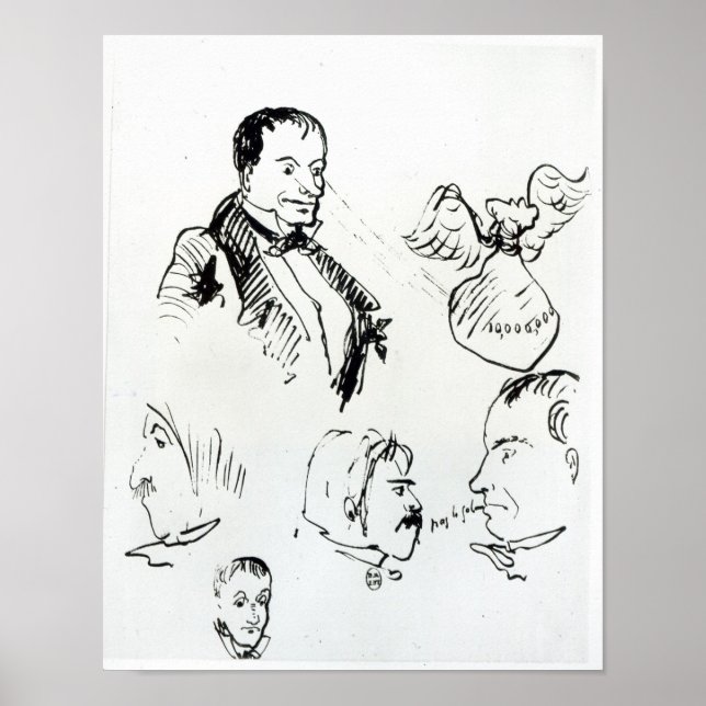 Poster Três autorretratos e perfis (Frente)