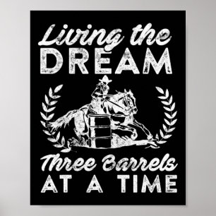 Poster Três Barris De Cada Vez Camisa Rodeo Camisetas Hor