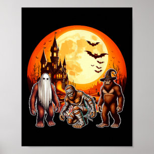 Poster Três Bigfoots Horror Boo Ghost Witch Mu