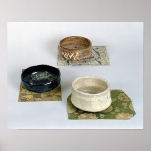 Poster Três chawans usados para cerimônias de chá, c.1800