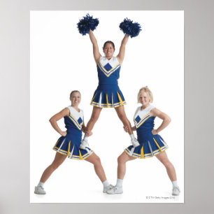 Poster três cheerleaderes fêmeas caucasianos adolescent
