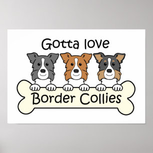Poster Três Collies de beira