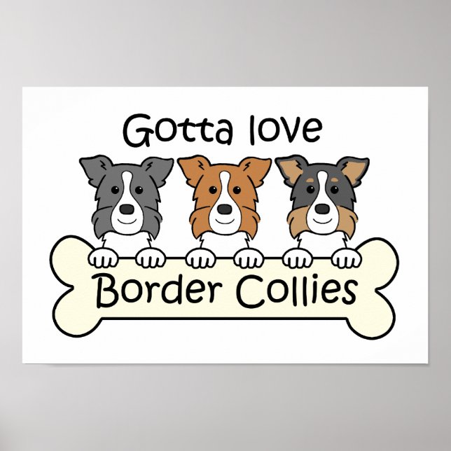 Poster Três Collies de Borda (Frente)