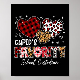Poster Três Corações Zelador da Escola Favorito do Cupido