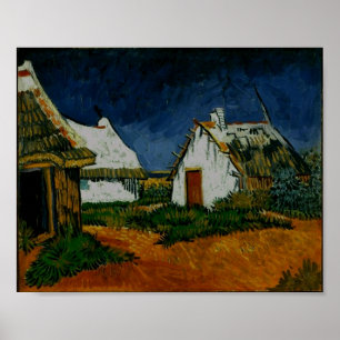 Pôster Três Cottages Brancos Saintes-Maries Van Gogh Fin
