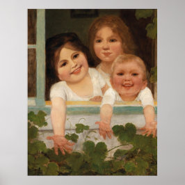 Poster Três crianças na janela