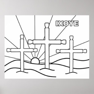 Poster Três Cruzes em um Morro