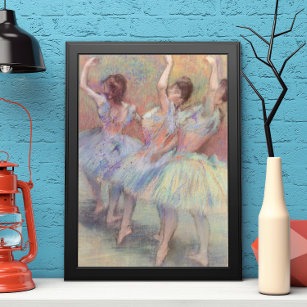 Pôster Três Dançarinos de Edgar Degas, Arte Balé Vintage