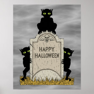 Poster Três Diabinhos Feliz Halloween