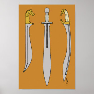 Poster Três Espadas Gregas Antigas