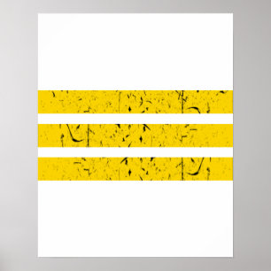 Poster Três faixas horizontais Símbolo Vintage Yin-Yang