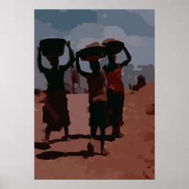 Poster Três figuras solitárias