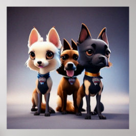 Poster Três filhotes bonitos posando para a câmera