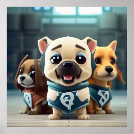 Poster Três filhotes bonitos posando para a câmera