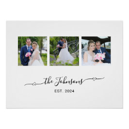 Pôster Três Foto de Casamento Assinatura de Swash Cardíac