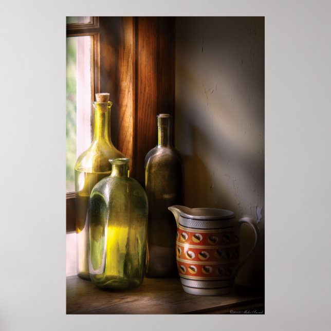 Pôster Três garrafas de vinho (Frente)