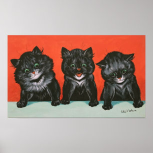 Poster Três Gatinhos, Louis Wain