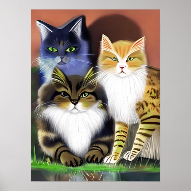 Poster Três Gatos com Atitude (Frente)