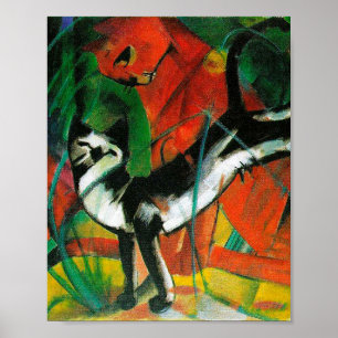 Poster Três gatos por Franz Marc