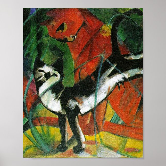 Poster Três gatos por Franz Marc (Frente)