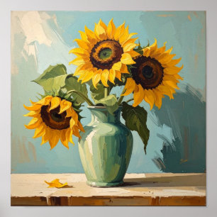 Poster Três Girassóis Depois de Van Gogh