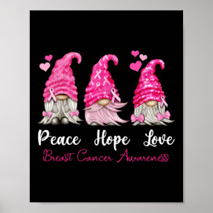 Poster Três Gnomos Esperança de Paz Ama Cancer de Mama Aw