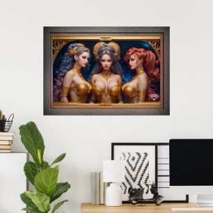 Poster Três Graças Da Mitologia Grega por Xzendor7