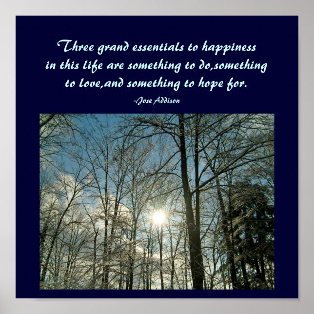 Poster Três grandes essências para a felicidade ...Poster (Frente)
