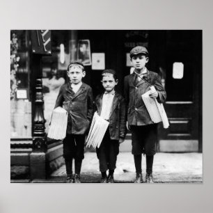 Poster Três jovens jornalistas - Lewis Hine - Filadélfi