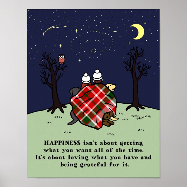 Pôster Três Labradores Família e StarSky (Frente)