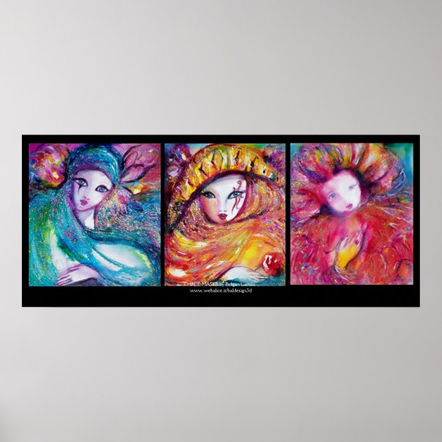 Poster TRÊS MÁSCARAS/Faces de Carnaval de Veneza (Frente)