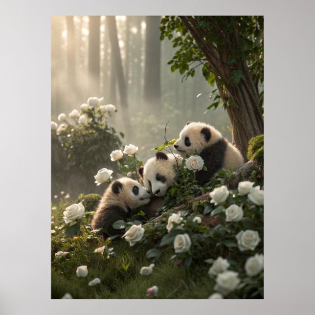 Poster Três Pandas Cons (Frente)