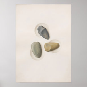 Poster Três Pedras Equilíbrio e Alinhamento Arte Espiritu