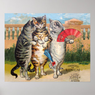 Pôster Três Pequenos Gatinhos Ilustração da Mamãe Gansa