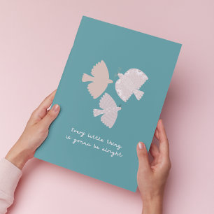 Poster Três Pequenos Pássaros Canção Teal Bedroom Impress