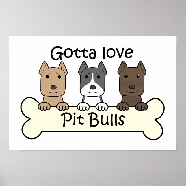 Pôster Três Pitbulls (Frente)