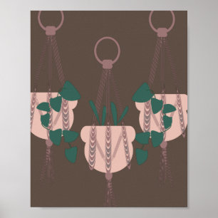 Poster Três Plantas Trepadeiras Penduradas Arte Verde Mar