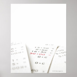 Poster Três recibos no fundo branco. Há