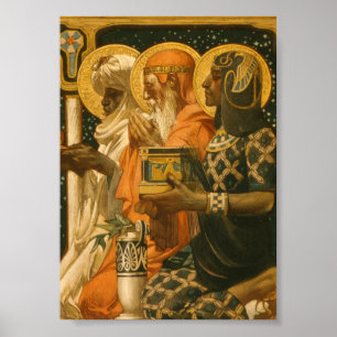 Poster Três Reis Magos de JC Leyendecker Natal Vintage
