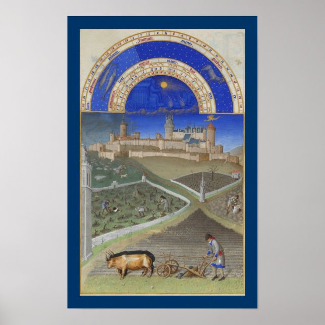 Pôster Très Riches Heures - Março (Frente)