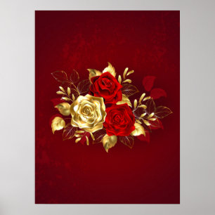 Poster Três Rosas de joalharia