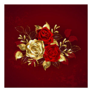 Pôster Três Rosas de joalharia