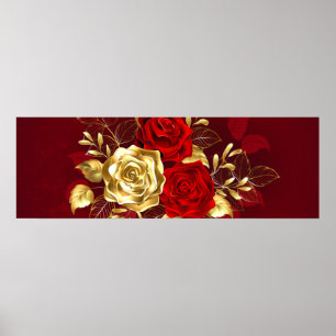 Poster Três Rosas de joalharia