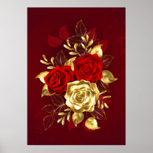 Poster Três Rosas de joalharia