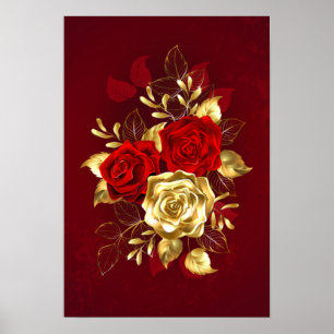 Poster Três Rosas de joalharia